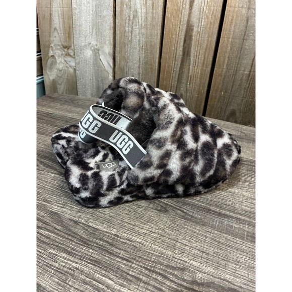 UGG Shoes - UGG Fluff Yeah Slide Leopard Animal Print Slippers 1120903 Womens 8